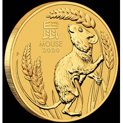 PM Lunar 3 Mouse 1/10 oz GOLD 2020 BU $10 Australia