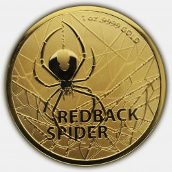 RAM 1 oz MOST DANGEROUS GOLD REDBACK SPIDER 2020 $100