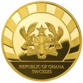 Ghana 1 oz GOLD GIANTS of the ICE AGE 2021 WOOLLY RHINO 500 Cedis