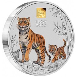 +++ Australian Lunar Series III 2022 Year of the Tiger 1 Kilo Silver Coin with Gold Privy Mark Mintage 338 +++