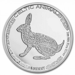 CHAD 1 oz silver Celtic Animals 2021 RABBIT CFA500