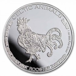 CHAD 1 oz silver Celtic Animals 2022 ROOSTER bu CFA500