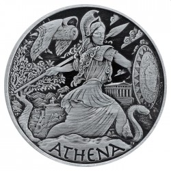 PM 1 oz silver GODS OF OLYMPUS 2022 ATHENA ANTIQUED $1