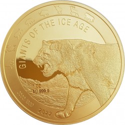 Ghana 1 oz GOLD GIANTS of the ICE AGE 2022 CAVE LION 500 Cedis