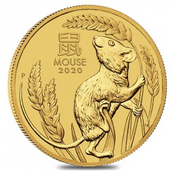 PM Lunar 3 Mouse 1/2 oz GOLD 2020 BU $50 Australia