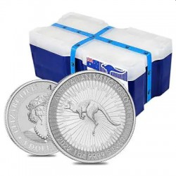 Box 250 x 1 oz silver KANGAROO $1 Australia Back dated