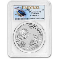 PM 1 oz silver KOOKABURRA 2023 $1 Australia PCGS MS 70 FS