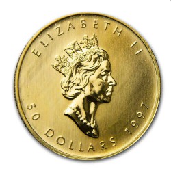 Gold Maple Leaf 1 oz 1997 $50 bu