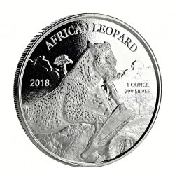 1 oz silver 5 CEDIS Ghana LEOPARD 2018