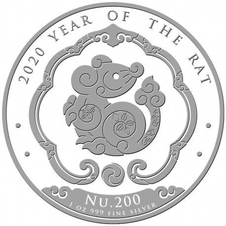 1 oz silver KINGDOM OF BHUTAN 2020 RAT NU200