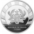 Ghana 1 oz silver GIANTS of the ICE AGE 2019 MAMMOTH 5 Cedis
