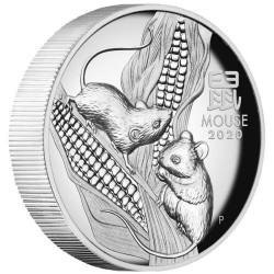 PM Australian Lunar Series III 2020 Year of the Mouse 1oz Silver Proof High Relief Coin