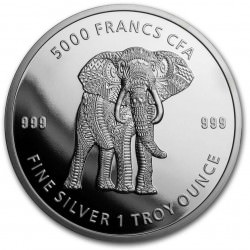 1 oz silver Mandala Elephant 2019 Chad 5000 CFA 
