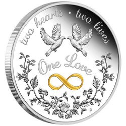 PM One Love 2020 1oz Silver Proof Coin CADEAU AMOUREUX ST-VALENTIN