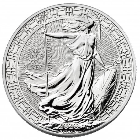 UK 1 oz silver BRITANNIA 2020 oriental border £2