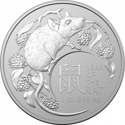 RAM 1 oz silver Lunar RAT 2020 $1 Australia