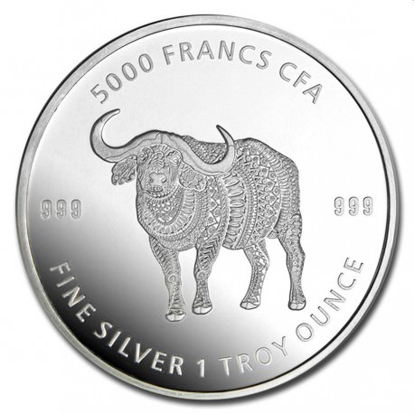 1 oz silver Mandala Hippo 2020 Chad 5000 CFA 