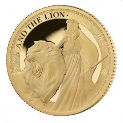 ST HELENA 1/4 oz GOLD UNA and the LION 2020 £2 PROOF