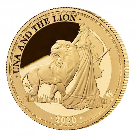ST HELENA 1 oz GOLD UNA and the LION 2020 £5 PROOF