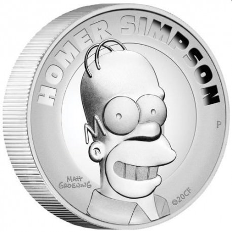 Homer Simpson 2021 2oz Silver Proof High Relief Coin