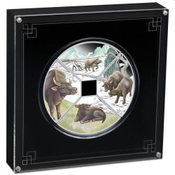 PM Year of the Ox Quadrant 2021 - 4 x 1oz Silver Proof Four-Coin Set