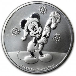 NIUE 1 oz silver Mickey Mouse CHRISTMAS 2020 $2