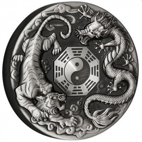 Dragon 2017 2oz Silver Antiqued Coin