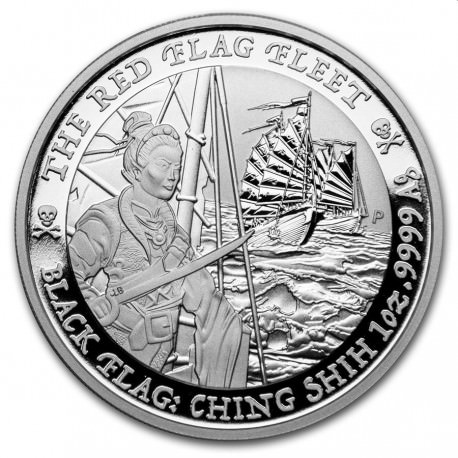 1 oz silver Black Flag 2021 The Red Flag Fleet $1