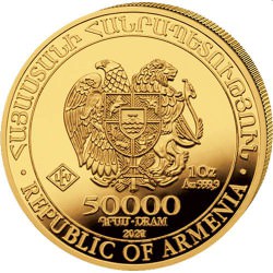 Armenia 1 oz gold NOAH's ARK 2021 Dram 50000