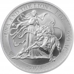 ST HELENA 1 oz silver UNA and the LION 2021 £1 