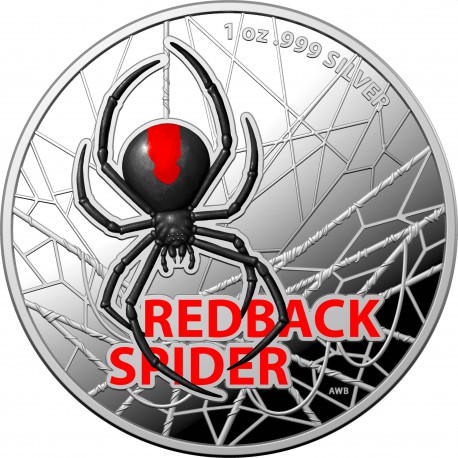 RAM 1 oz silver REDBACK SPIDER 2021 $1 Coloured Proof