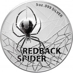 RAM 5 oz silver REDBACK SPIDER 2021 $5 BU