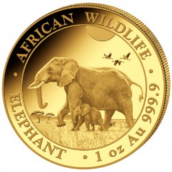 GOLD 1 oz ELEPHANT 2022 SOMALIA 1 000 shillings