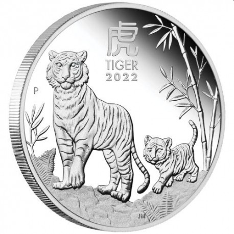Australian Lunar Series III 2022 Year of the Tiger 1/2oz Silver Proof Coin