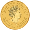 PM Lunar 3 OX 1/20 oz GOLD 2021 BU $5 Australia