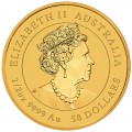 PM Lunar 3 OX 1/2 oz GOLD 202S BU $50 Australia