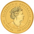PM Lunar 3 TIGER 1 oz GOLD 2022 BU $100 Australia