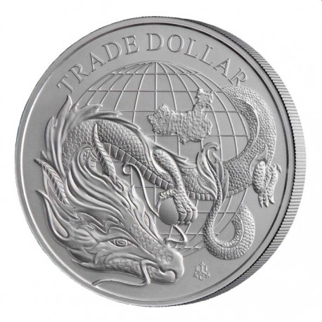 1 oz silver MODERN CHINESE TRADE DOLLAR St HELENA 2021 £1 BU