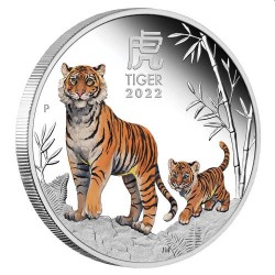 Australian Lunar Series III 2022 Year of the Tiger 1oz Silver Proof Coloured Coin