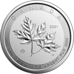 10 oz silver MAGNIFICENT MAPLE LEAF 2021 $50 BU