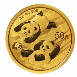Gold CHINA PANDA 3 GR 2021 Yuan 50
