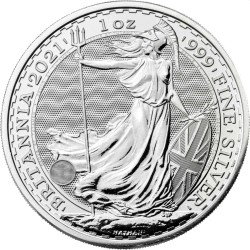 UK 1 oz silver BRITANNIA 2021 £1 BU