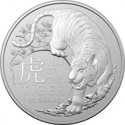 RAM 1 oz silver Lunar TIGER 2022 $1 Australia