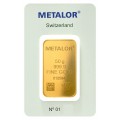 50 GRAM GOLD BAR - NEW + CERTIFICATE BLISTER & SERIAL NUMBER