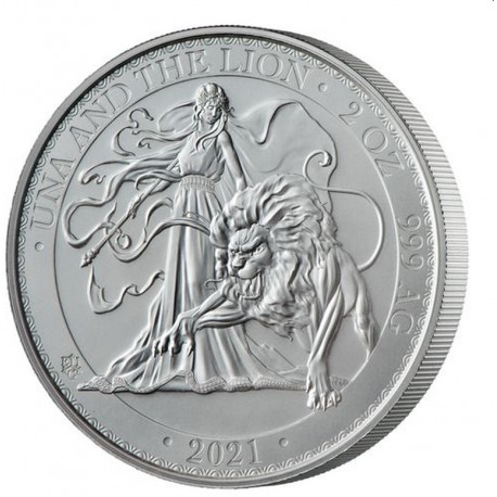 ST HELENA 2 oz silver UNA and the LION 2021 PROOF £1 BU