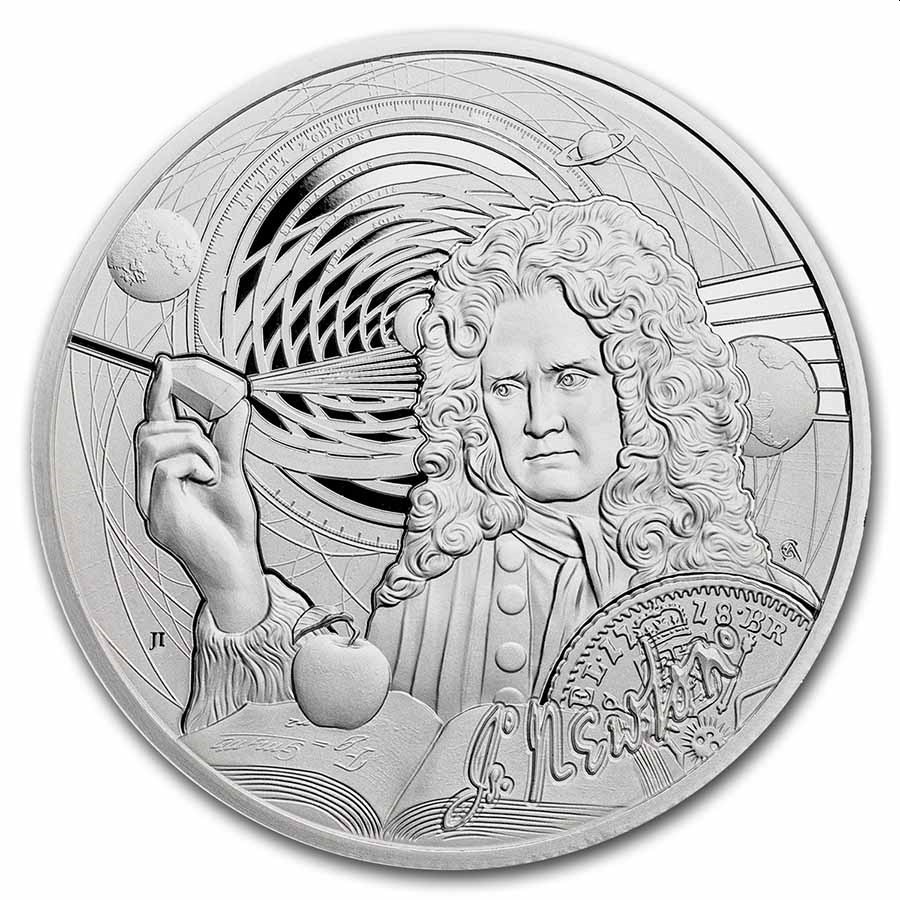 1 oz silver ICONS OF INSPIRATION 2022 ISAAC NEWTON - GOLDSILVER.BE