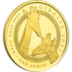 1 oz GOLD EQUATORIAL GUINEA GIRAFFE 2021 bu 1000 CFA