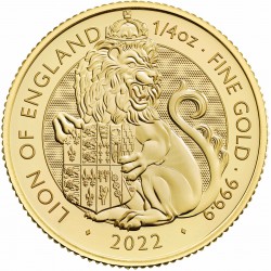 U.K. 1/4 oz gold TUDOR BEASTS The LION OF ENGLAND 2022 BU £25