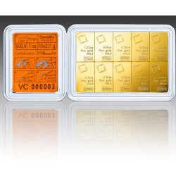 ***BEST VALUE*** 1 oz gold COMBIBAR VALCAMBI - 10 x 1/10 oz 