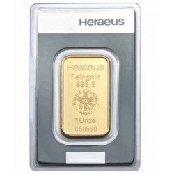 Lingot 1 gramme gold HERAEUS